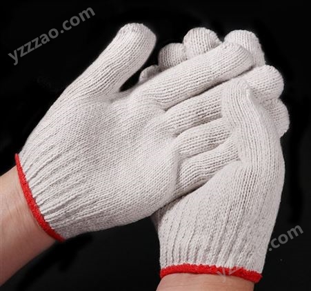 劳保用品 纯棉手套耐磨防滑全棉加厚白棉纱棉线手套