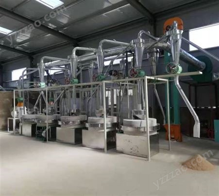 厂家供应自动上料石磨面粉机生产线设备 小麦五谷杂粮磨粉机