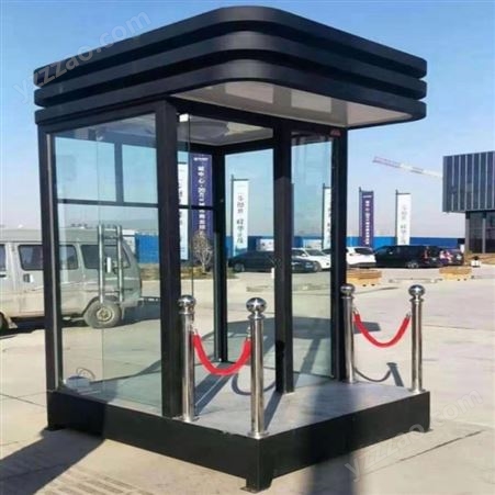 丰智科技 售楼处楼盘玻璃站台岗形象岗亭 户外可移动钢结构保安亭