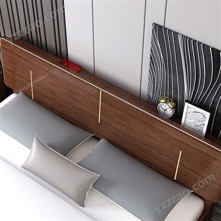 实木床北欧现代简约出租房双人床1.8米1.5米卧室家具jj092