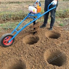 山坡种树挖坑机 二冲程手推独轮打洞机 农用果园种植地钻机