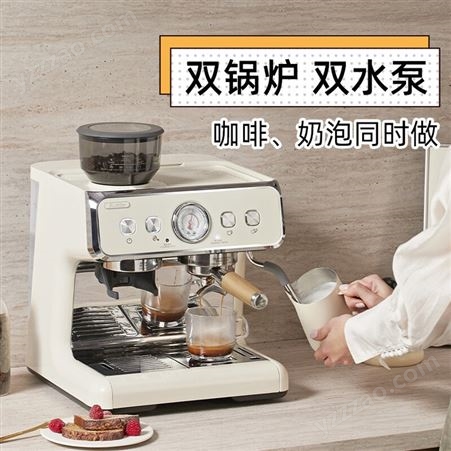Barsetto /百胜图二代S双锅炉商用半自动咖啡机家用意式研磨一体