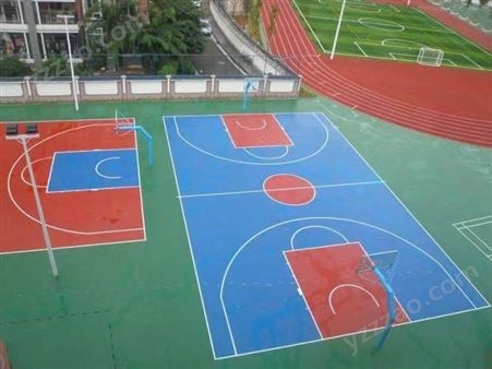 田阳硅Pu篮球场涂料橡胶篮球场