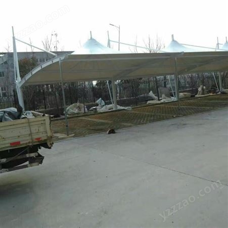 锦州室外单位专用停车场pvc膜结构车棚施工安装设计