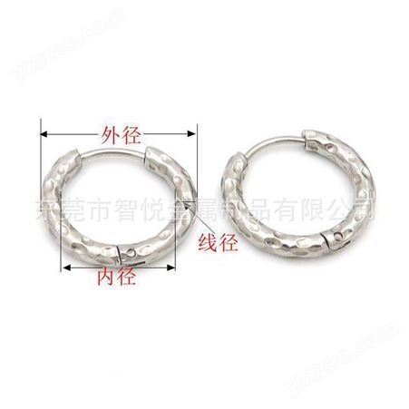 不锈钢O形光面圆点耳环简约轻奢气质钛钢耳环半成品配件来图订购