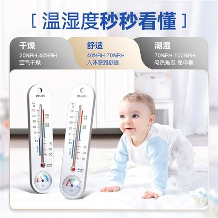 德国进口家用温度计室内精准婴儿房壁挂式温湿度计高精度干湿度表