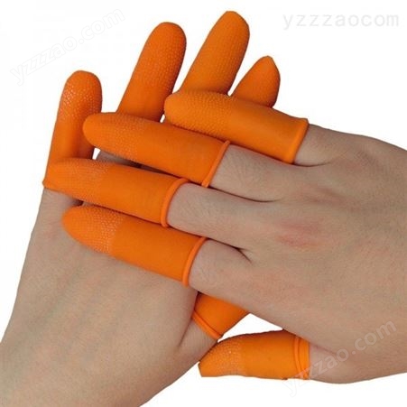 防静电防滑手指套 橙色白色一次性点钞手指套